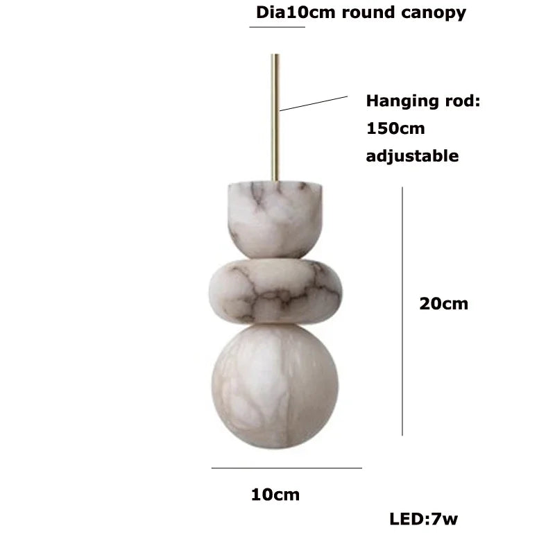 Delia Veil Sculptural Marble Pendant Light – product view 13