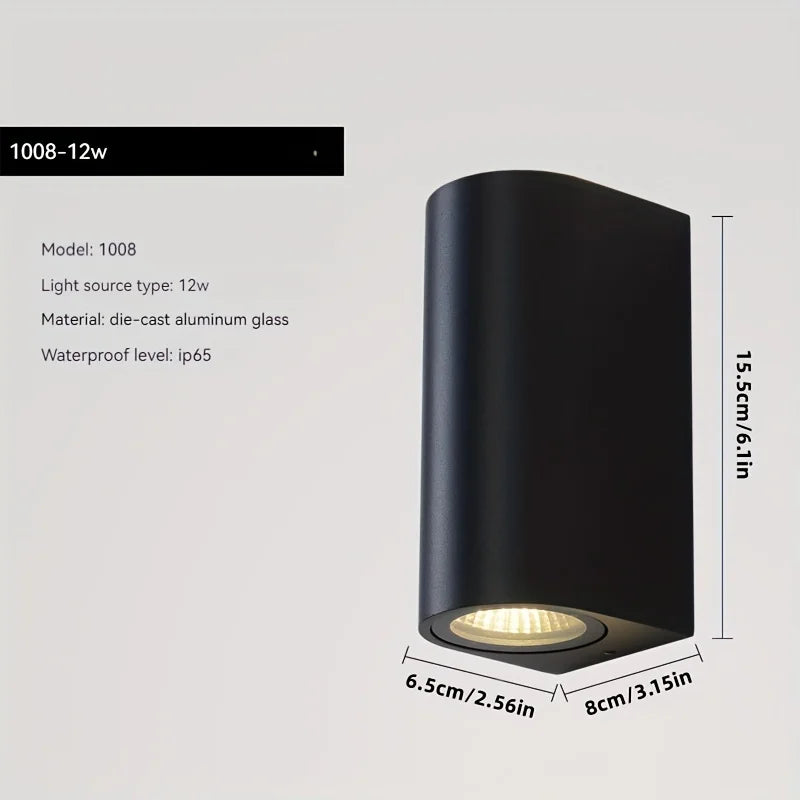 Ilaria Up & Down Beam Outdoor Wall Light for Front Door – Square