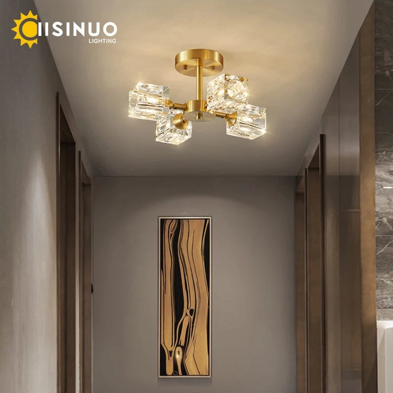 Ilaria Flush Mount Crystal Chandelier for Dining Room – Luxury – detail view 3