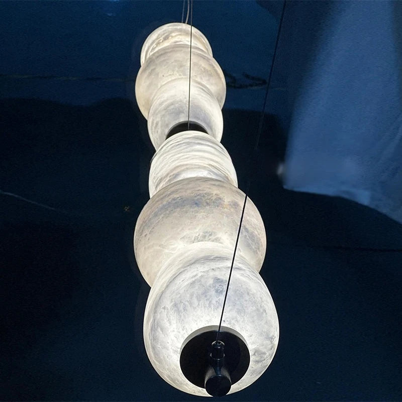 Alabaster & Marble Chandelier – Modern Minimalist for Dining Room, Living Room, Kitchen Island | Aurelia Line by Evenlyr