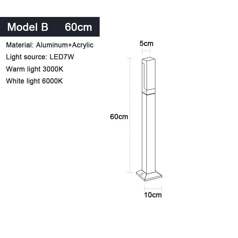 Helios 7W COB Garden Pillar Light – IP65 – detail view 11