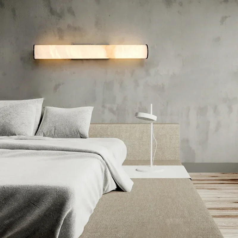 Marble & Copper Wall Sconce – Modern LED for Bathroom, Hotel & Hospitality | Evania Arc by Evenlyr