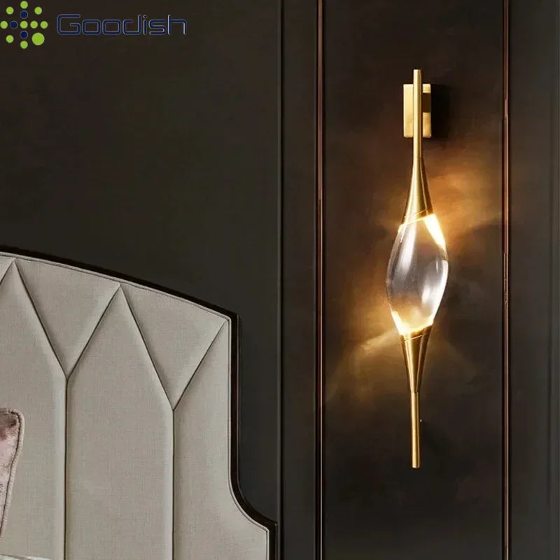 Sable Veil Sculptural Crystal Wall Sconce – product view 4