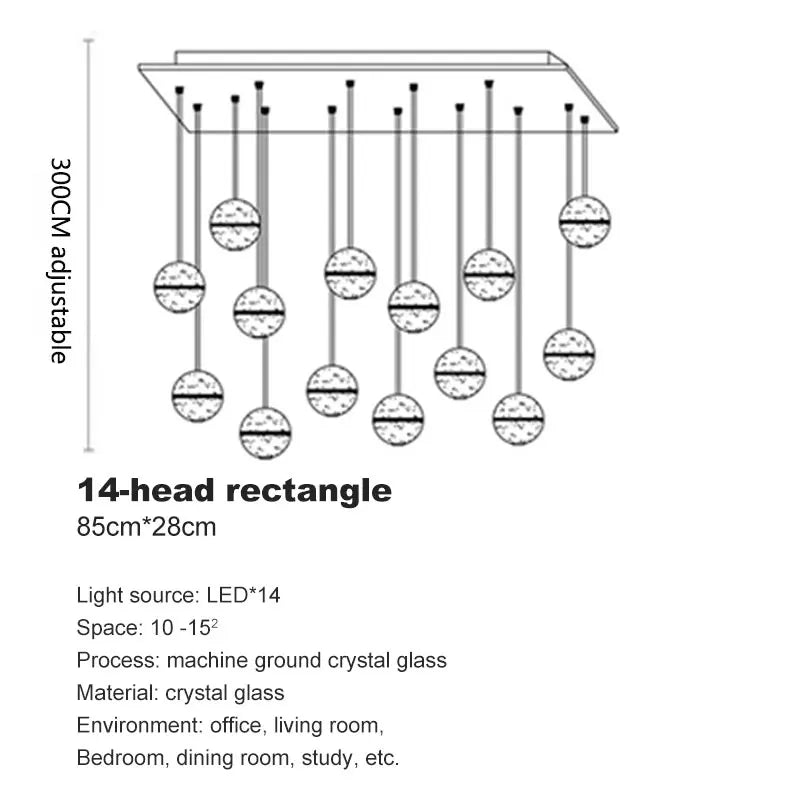 Crystal Globe Chandelier – Modern LED for Bedroom & Bedside, Living Room, Dining Room & Kitchen | Seren Halo by Evenlyr