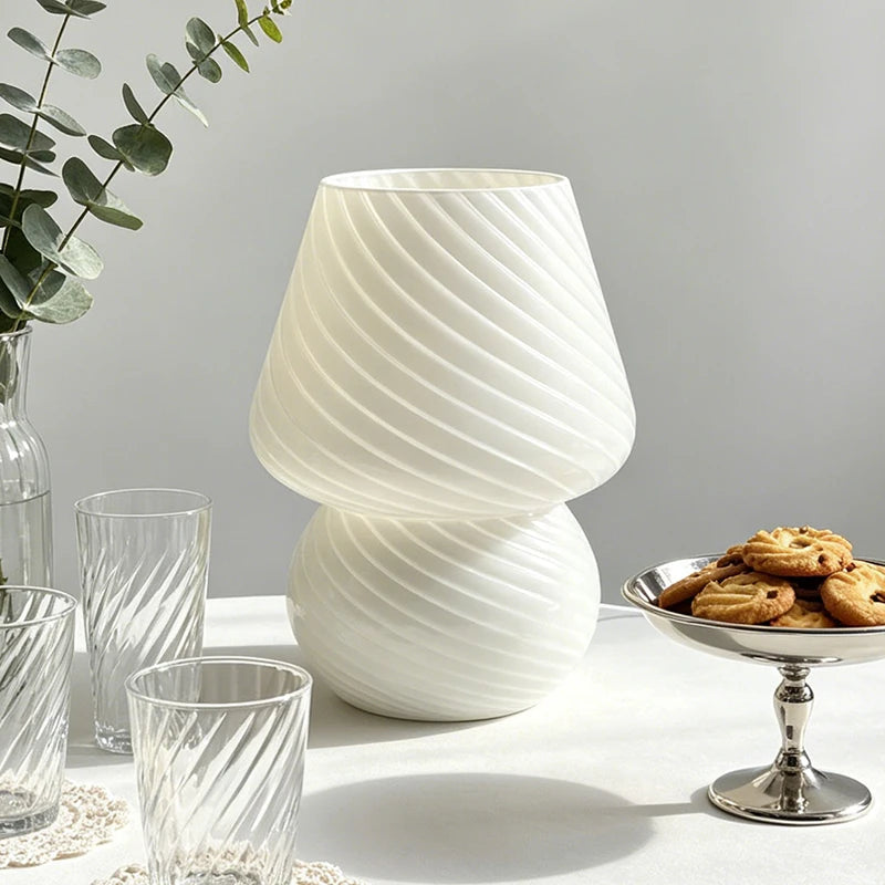 Murano-Style Glass Table Lamp – Modern Minimalist Dimmable LED for Bedside, Desk & Office, Living Room | Bellara Petal by Evenlyr