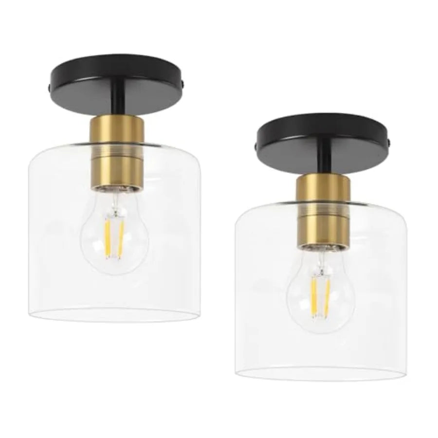 Brass Flush Mount Ceiling Light – Modern for Hallway & Entryway | Noemi Contour by Evenlyr