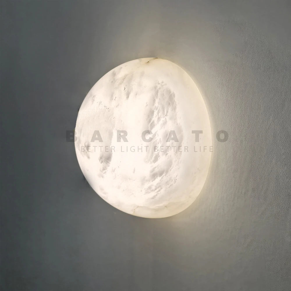 Palermo Round Alabaster Wall Sconce for Living Room – Nordic – detail view 3