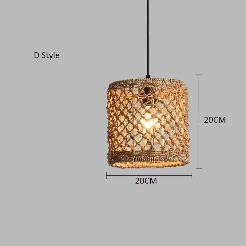 Caspian Lantern Rattan Pendant Light for Dining Room – Bamboo