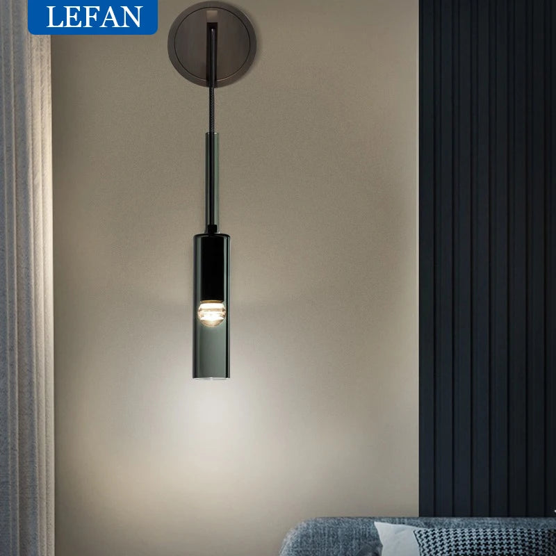 Quintara Long Copper and Glass Chandelier for Staircase – detail view 4