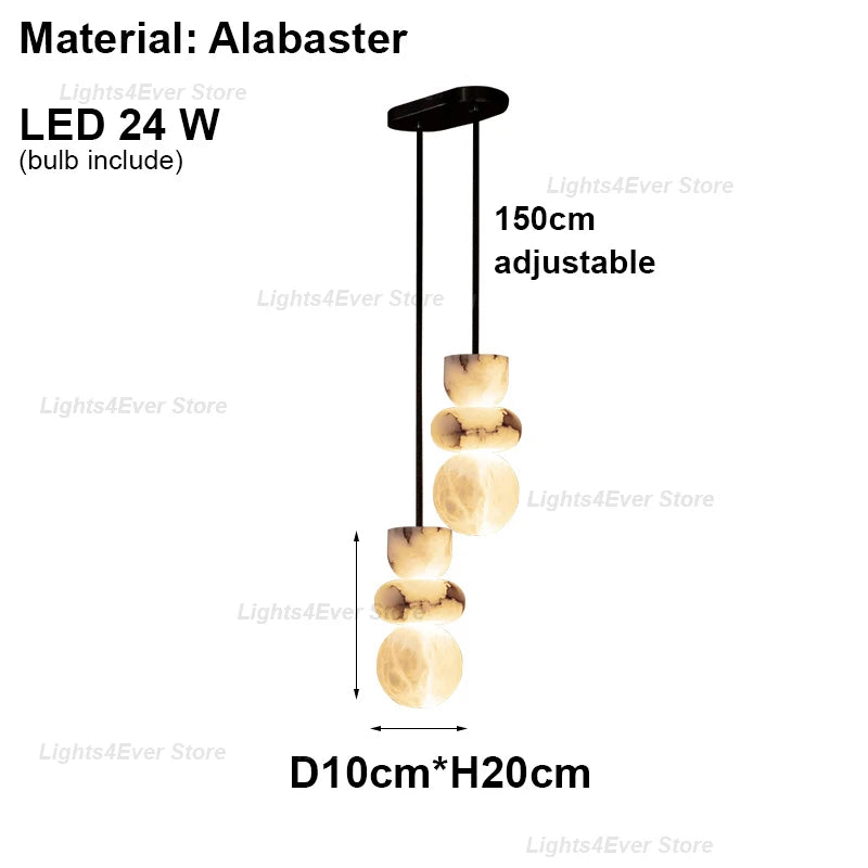 Luma Beam Alabaster Chandelier – Dimmable – product detail 13