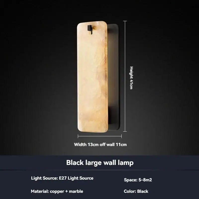Modern Industrial Spanish Marble Brass Wall Sconce Led Light Bedroom Living Room Accent Wall Lighting Fixture Home Decor Lamp
