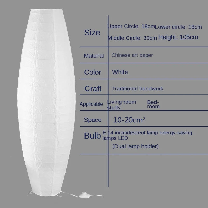 Paper & Wood Floor Lamp – Wabi-Sabi Japanese for Living Room, Bedroom, Reading Corner | Elaris Orbit by Evenlyr