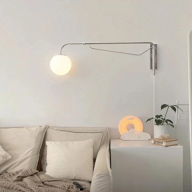 Helian Arc Swing-Arm Metal Wall Sconce – product view 2