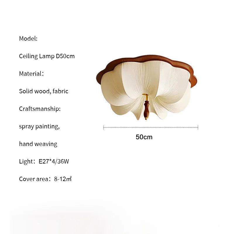 Fabric Chandelier – Wabi-Sabi Japanese for Bedroom & Bedside | Celia Crest by Evenlyr
