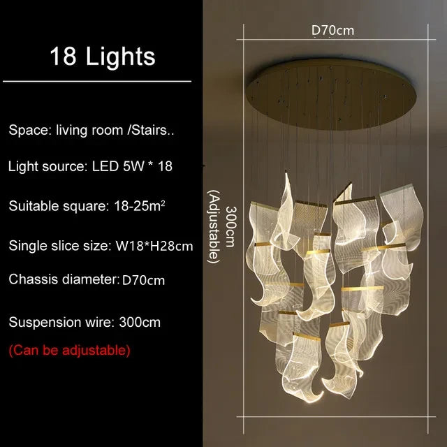 Metal Chandelier – Modern LED for Living Room, Restaurant & Café | Noemi Crest by Evenlyr