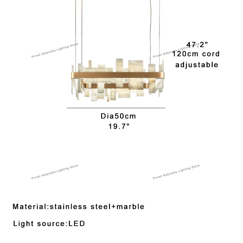 Amaris Halo Alabaster Pendant Light – product view 9
