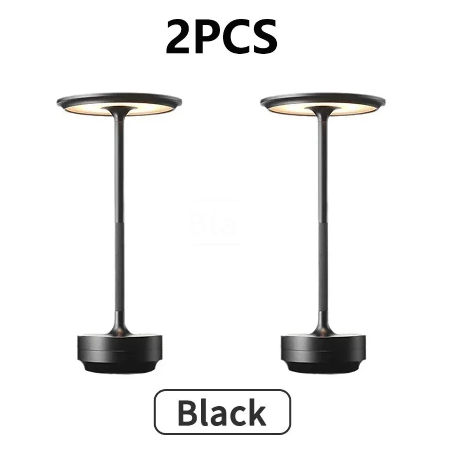 Metal Table Lamp – Modern Minimalist Cordless Rechargeable for Bedside, Desk & Office, Restaurant Table | Delphine Grove by Evenlyr