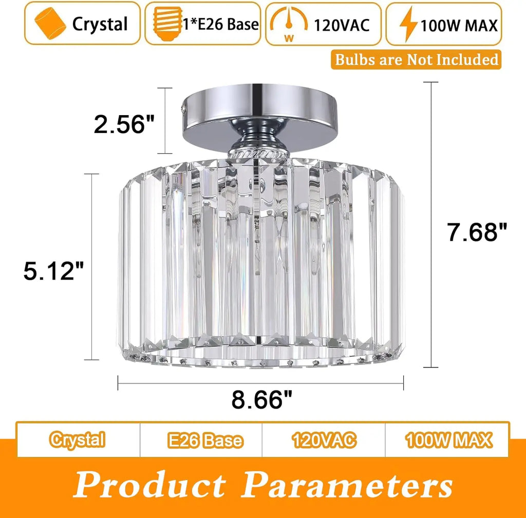 Orlena Crystal Flush Mount Ceiling Light for Bedroom – detail view 5