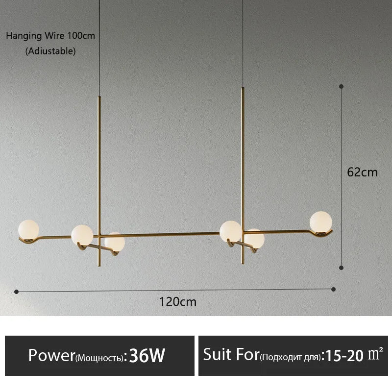 Glass Globe Chandelier – Modern LED for Bedroom & Bedside, Dining Room & Kitchen | Seren Glow by Evenlyr