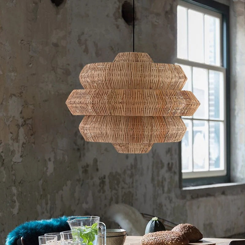 Rattan Chandelier – Wabi-Sabi Japanese for Dining Room, Living Room, Bedroom | Amaris Cascade by Evenlyr