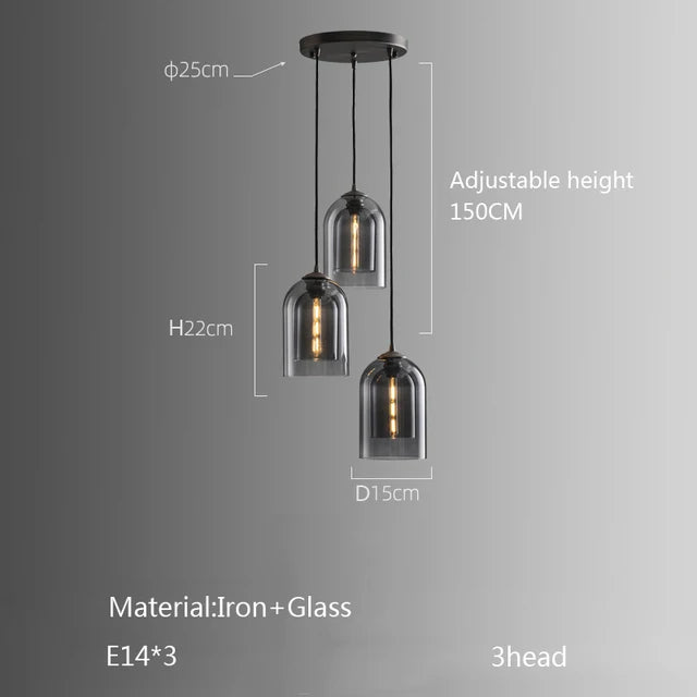 Quintara Long Copper and Glass Chandelier for Staircase – detail view 10