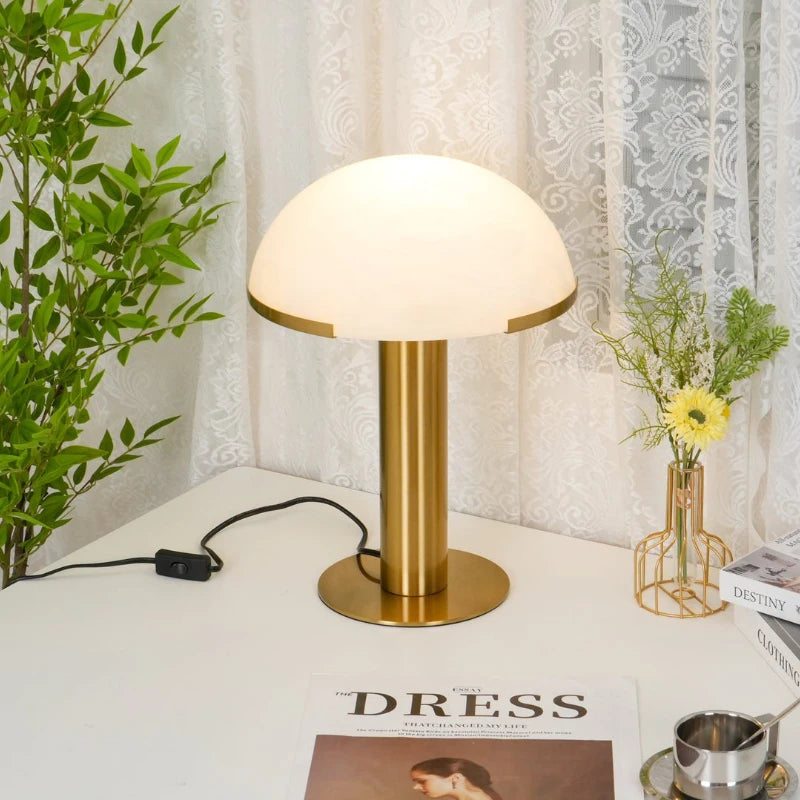 Marble & Glass Table Lamp – Modern Minimalist for Bedside, Desk & Office, Living Room | Lucienne Grove by Evenlyr