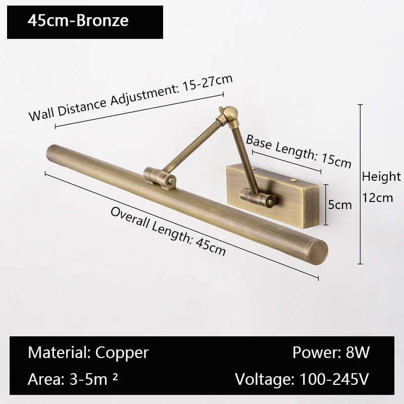 Modern Brass Adjustable Picture Light – detail view 10