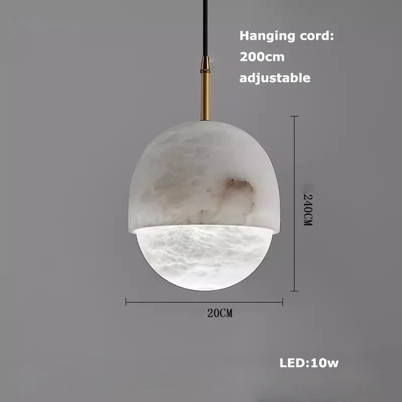 Delia Veil Sculptural Marble Pendant Light – product view 15