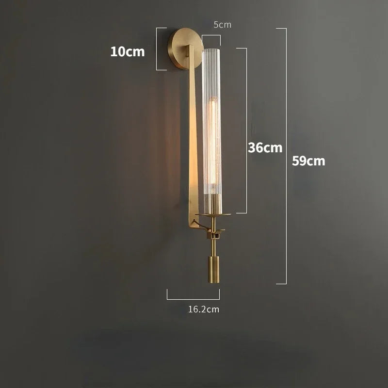 Modern LED Wall Lamps Fixture Wall Sconce Creative Aisle Bedroom Living Room Decoration Background Deco Brass Wall Mounted Light