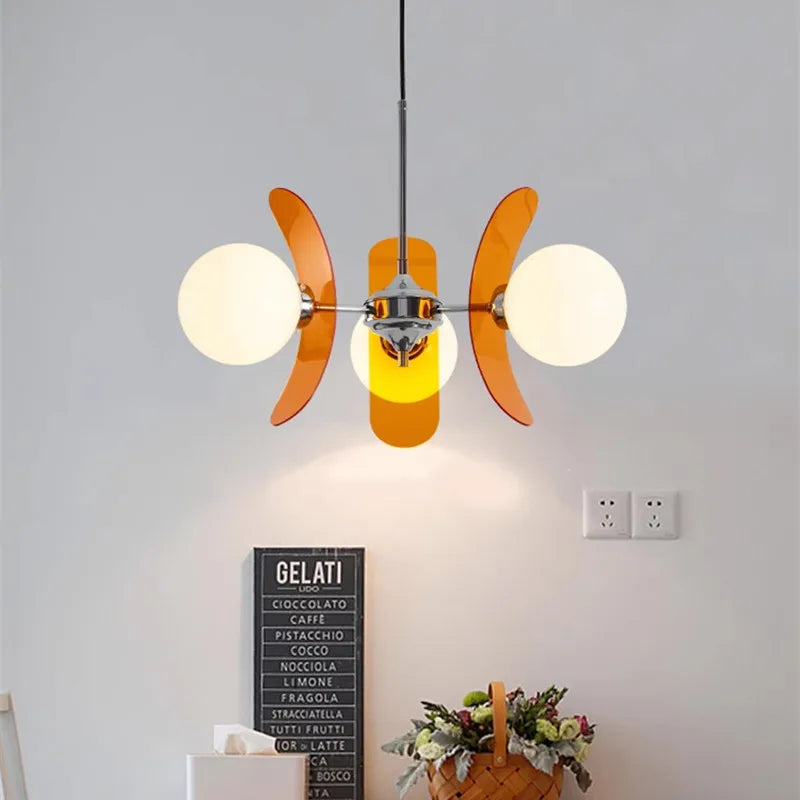 Merano Bauhaus Glass-Ball Chandelier for Dining Table – Mid-Century