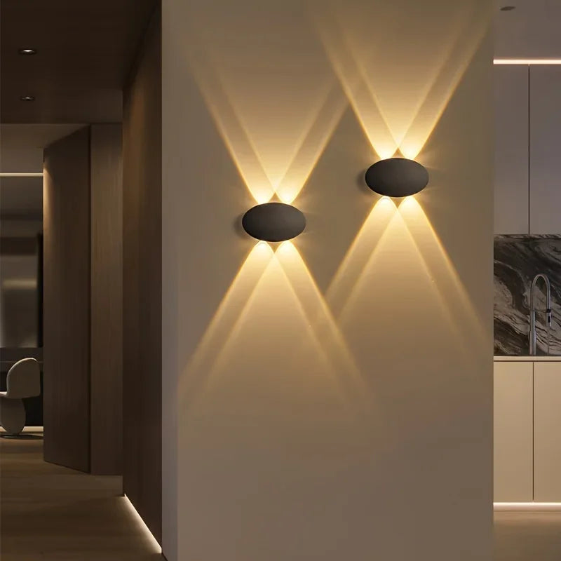 Solis Facet Aluminum Outdoor Light – Water-Resistant styled in a dining room interior