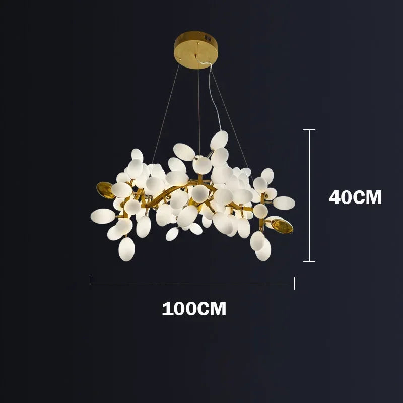 Nordic Modern Chandelier – Glass Adjustable for Living Room, Hotel Lobby | Mirelle Crest by Evenlyr