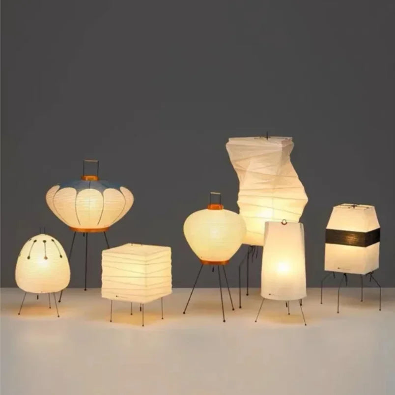 Rice Paper & Wood Floor Lamp – Wabi-Sabi Japanese for Living Room, Bedroom, Reading Corner | Jessamine Orbit by Evenlyr