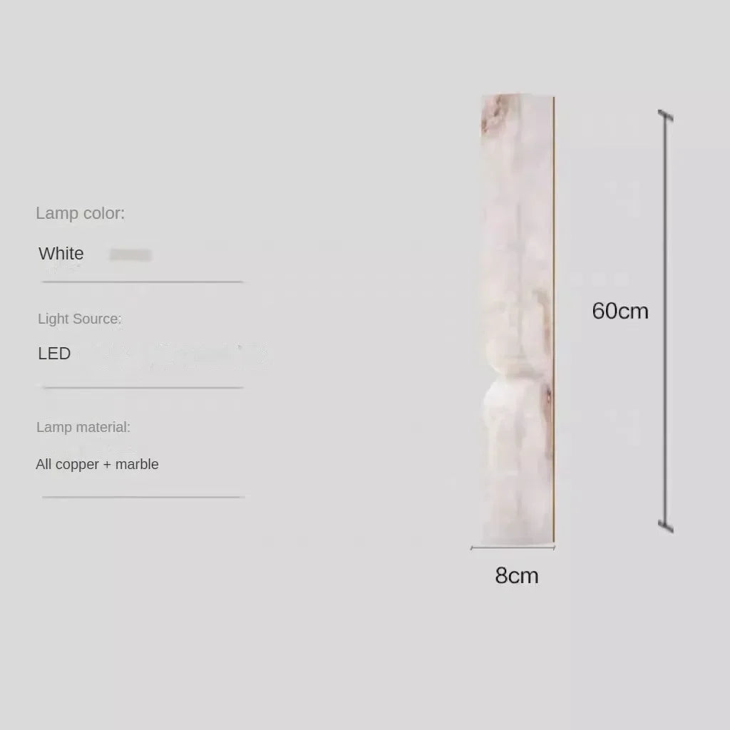 Linea Column Marble Wall Sconce – Minimalist – product detail 8