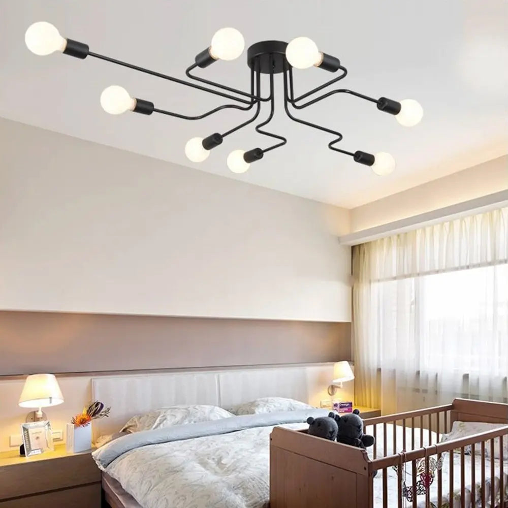 Elara Flush Mount Modern Chandelier for Bedroom – Mid-Century – detail view 2
