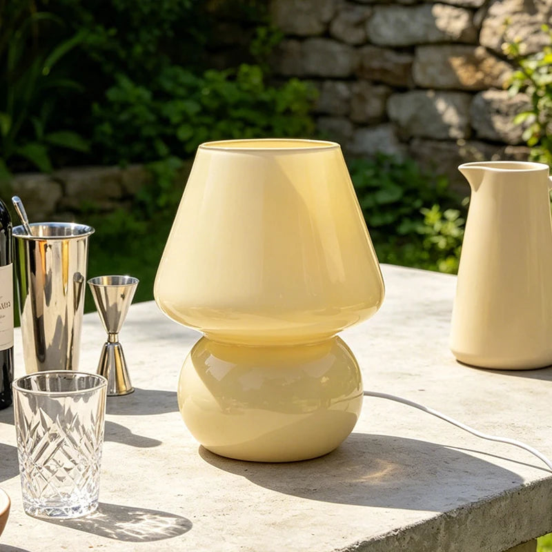 Murano-Style Glass Table Lamp – Modern Minimalist Dimmable LED for Bedside, Desk & Office, Living Room | Bellara Petal by Evenlyr