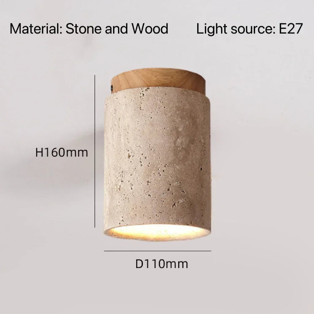 Floris Veil Travertine Ceiling Light – product view 9