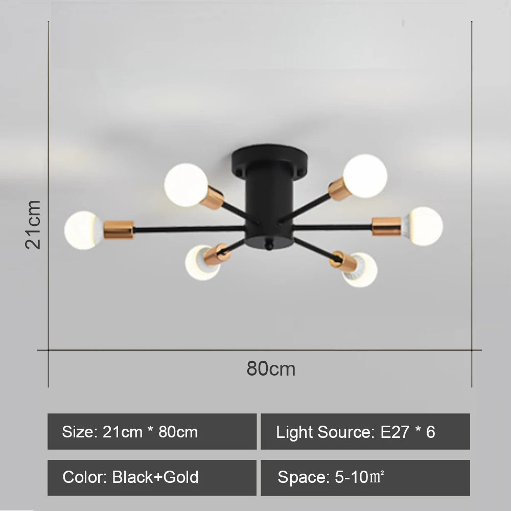 Quintara Flush Mount Modern Chandelier for Dining Room – Vintage