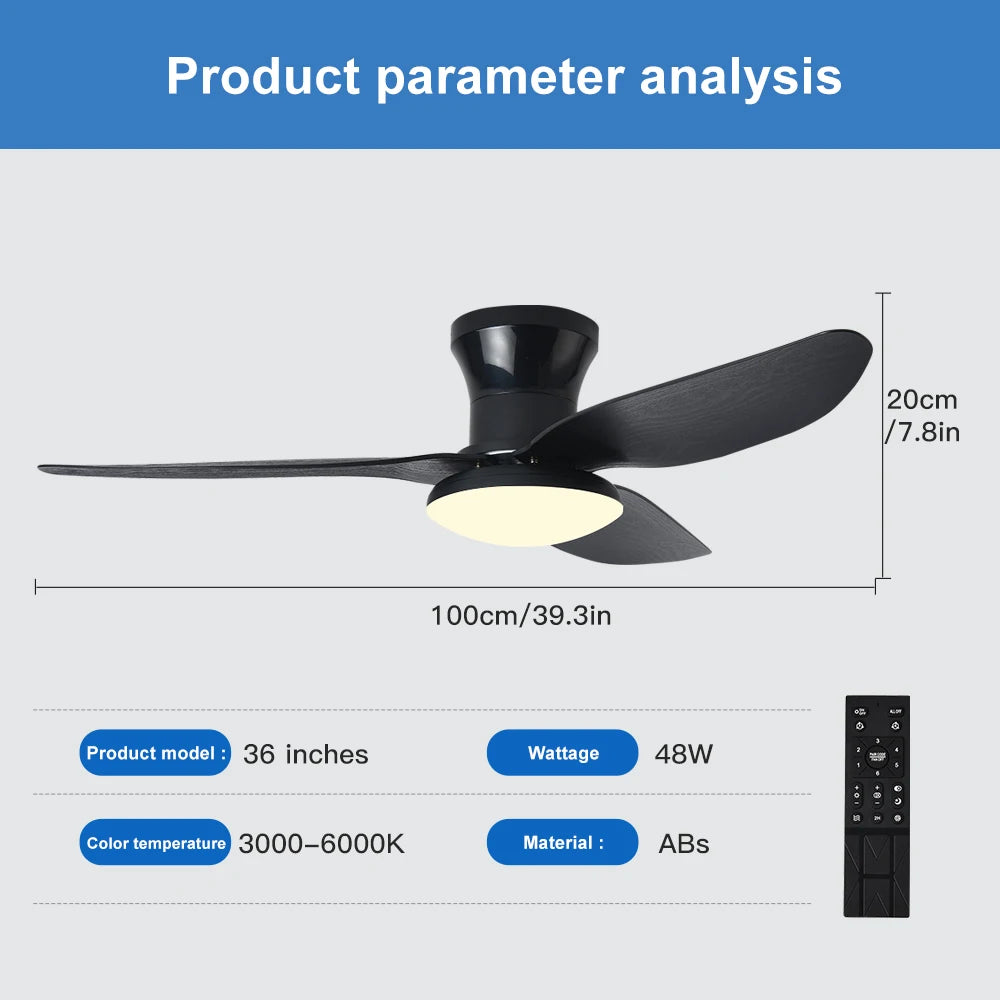 Ilaria Integrated High-Airflow Ceiling Fan Light for Bedroom