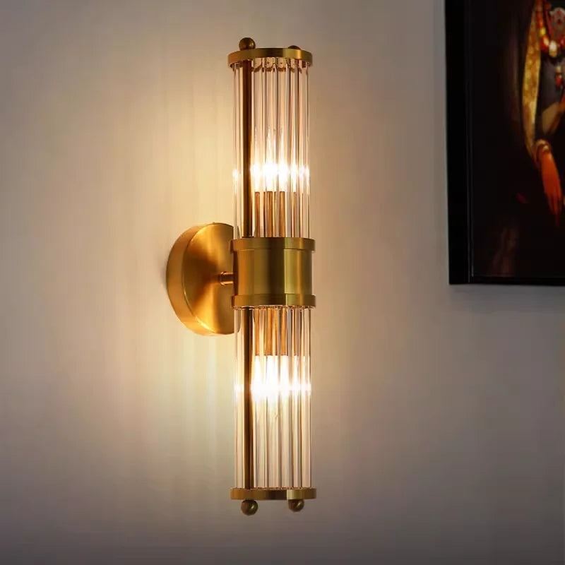 Caspian Cylinder Outdoor Wall Light for Exterior Wall – Crystal – product view