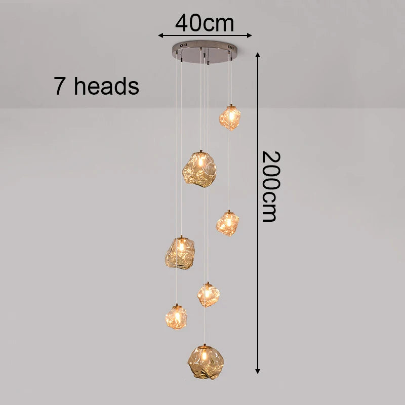 Designer Chandelier – Modern Minimalist Dimmable LED for Staircase, Foyer | Evanthe Veil by Evenlyr
