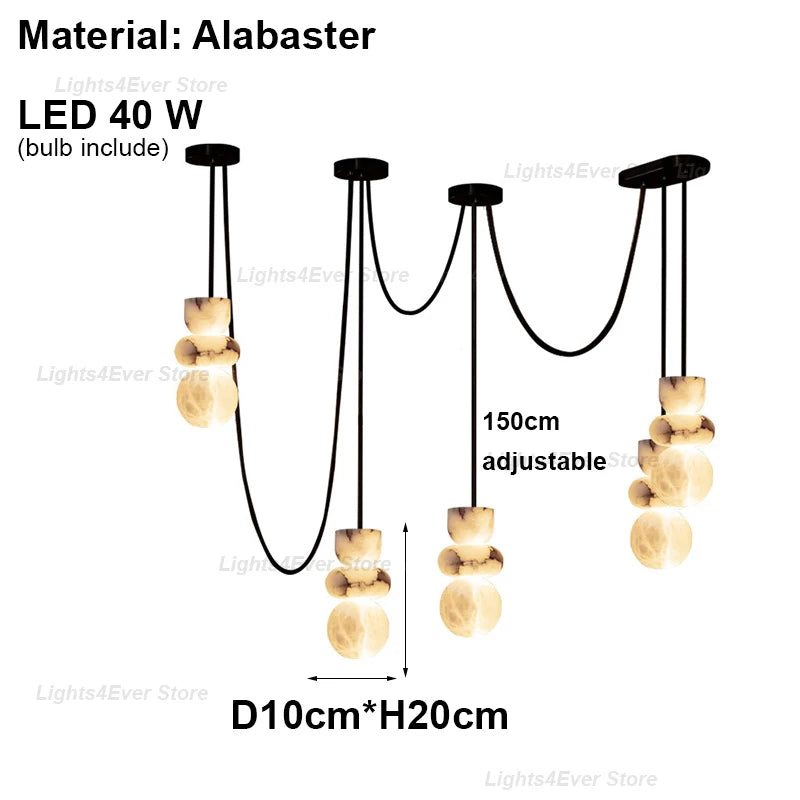Luma Beam Alabaster Chandelier – Dimmable – product detail 11