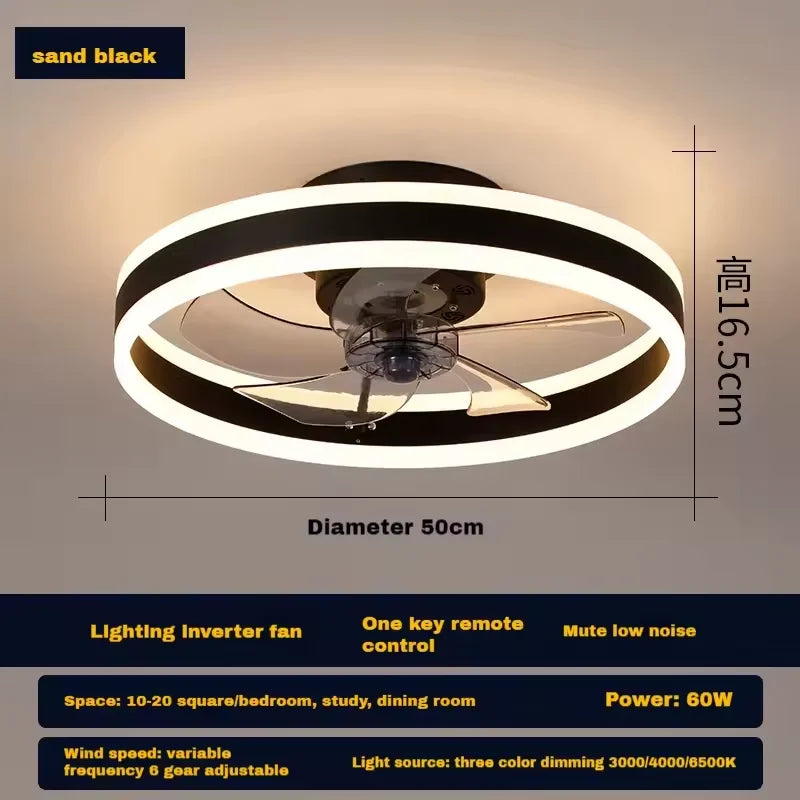Elara 50cm Ceiling Fan with Light for Low-Ceiling Bedroom – Remote Control – detail view 7