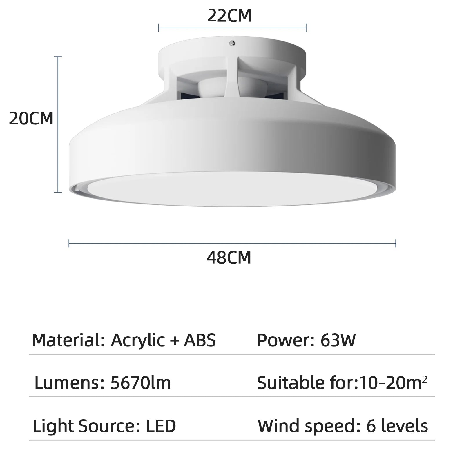 Kensley Bladeless Dimmable Ceiling Fan Light – Remote Control