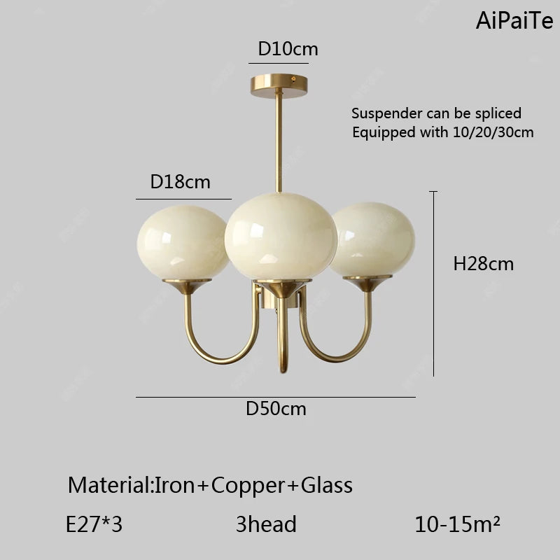 Liora Pink Bauhaus Glass Chandelier for Bedroom – Mid-Century