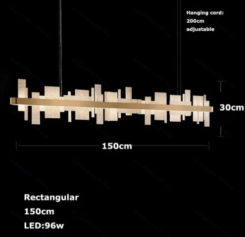 Orlena Dimmable Alabaster Linear Chandelier – detail view 11