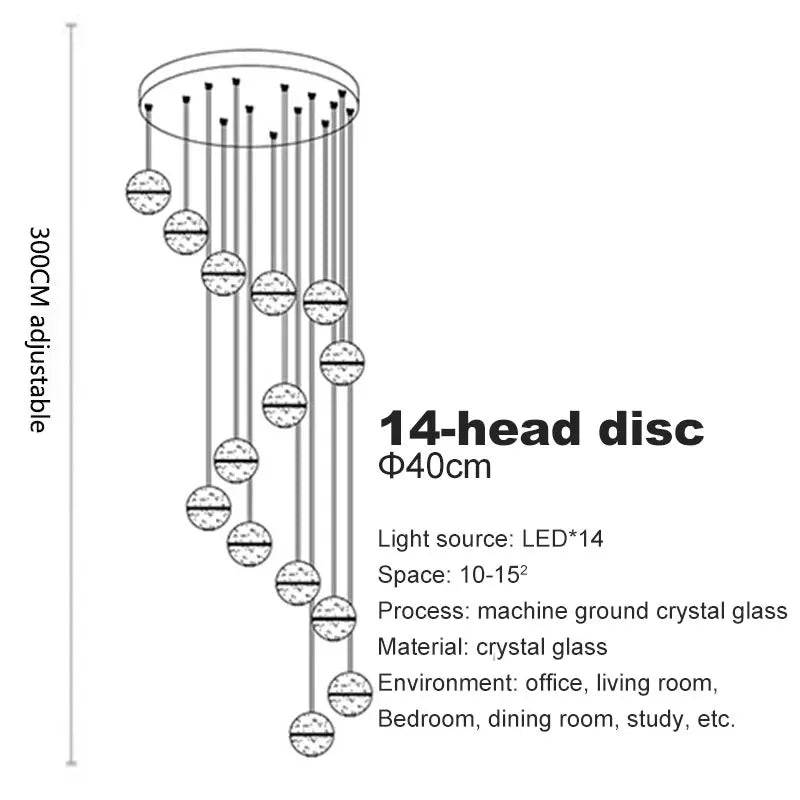 Crystal Globe Chandelier – Modern LED for Bedroom & Bedside, Living Room, Dining Room & Kitchen | Seren Halo by Evenlyr