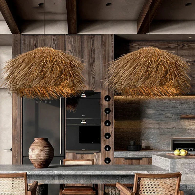 Ravena Vintage Rattan Pendant Light for Living Room