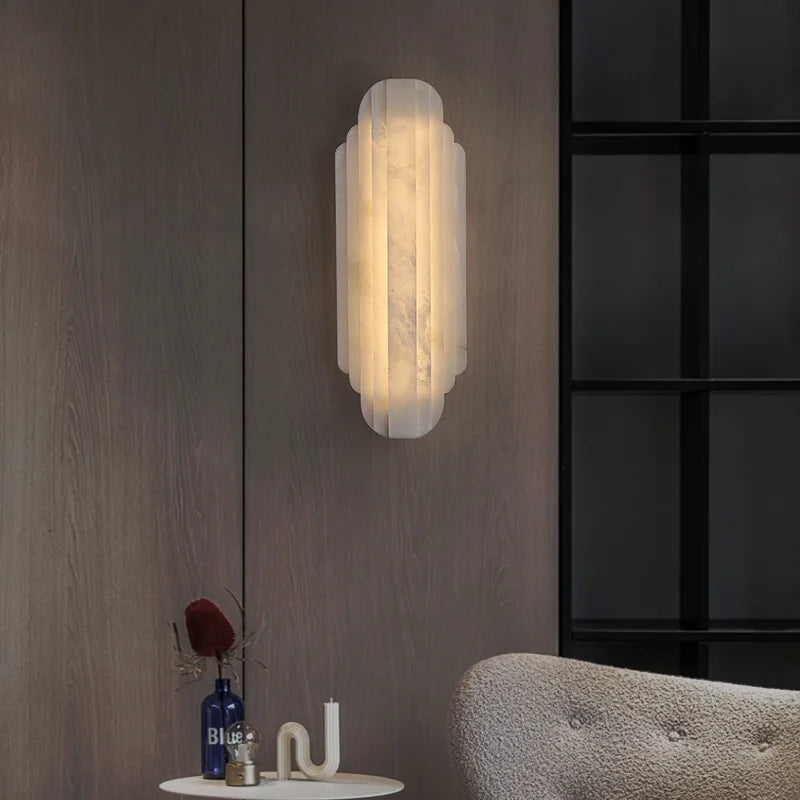 Liora Spanish Alabaster Wall Sconce for Stairway – Luxury – product view