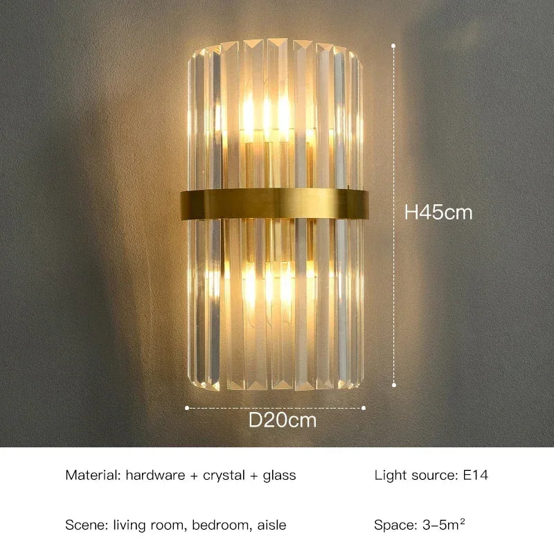 Crystal Wall Sconce – Art Deco LED for Bedroom & Bedside, Living Room, Hotel & Hospitality | Isola Orbit by Evenlyr